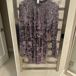 Sequin Long Sleeve Dress